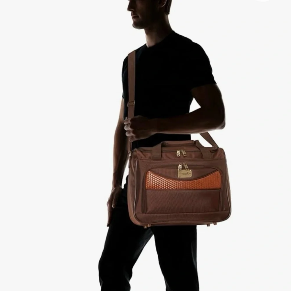 Caribbean Joe 16 Inch Weekend Gadget Bag, Chocolate Brown